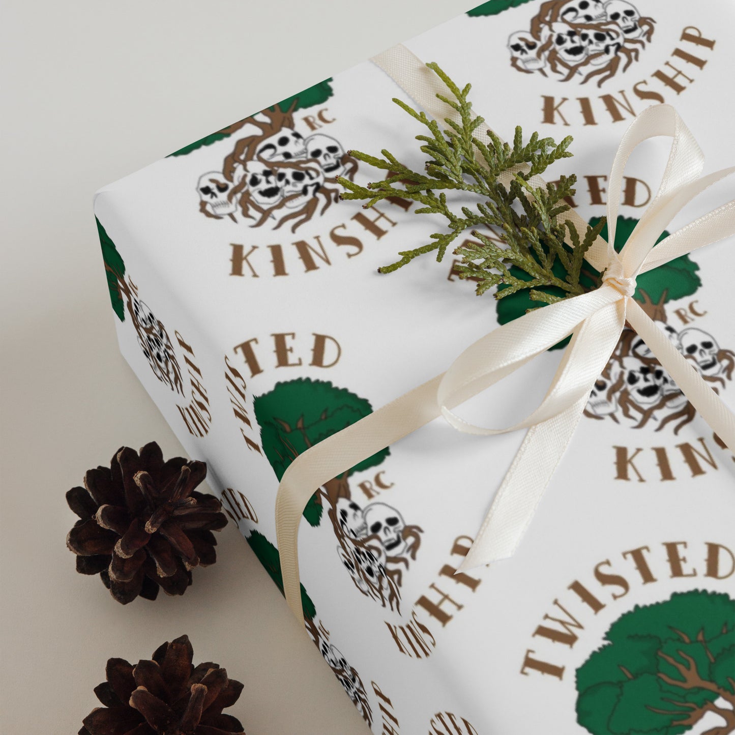 White Twisted kinship Wrapping paper