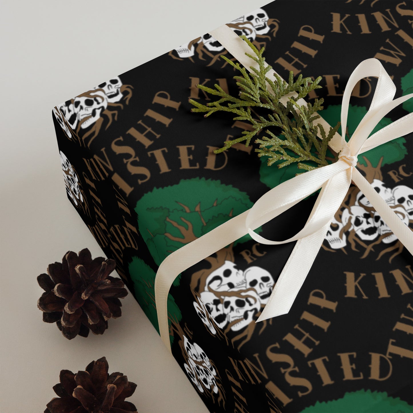 Black Twisted Kinship Wrapping paper