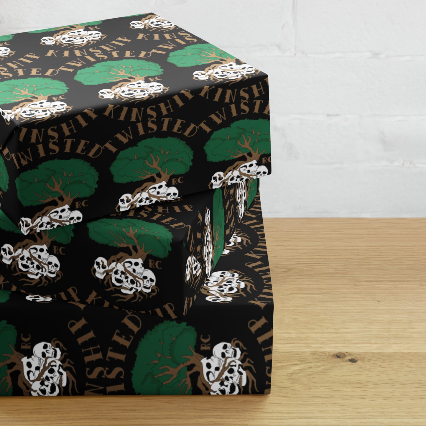 Black Twisted Kinship Wrapping paper