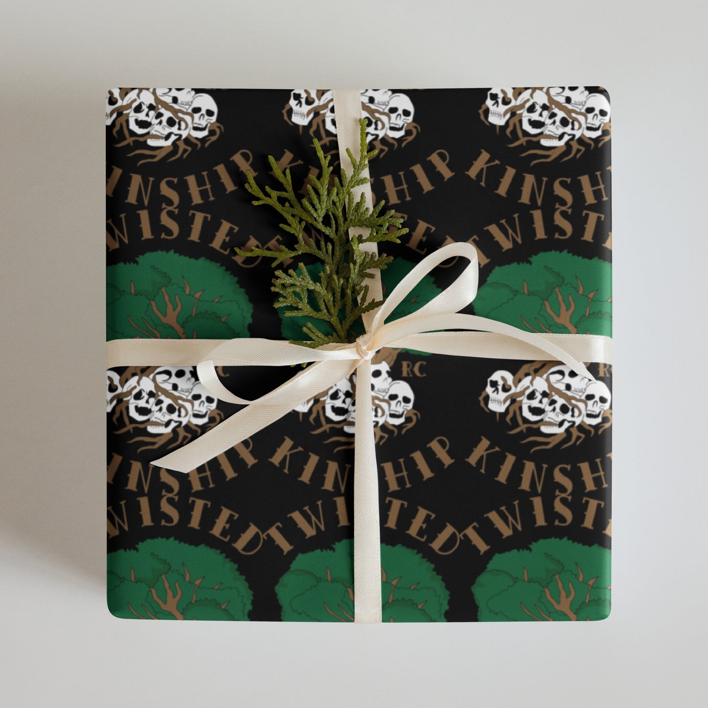 Black Twisted Kinship Wrapping paper